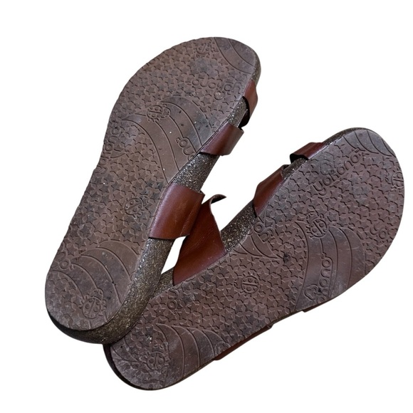 Yokono Brown Sandals Leather Slip On Comfort Shoes Size 7.5 Made In Spain - Picture 7 of 9